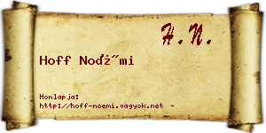 Hoff Noémi névjegykártya
